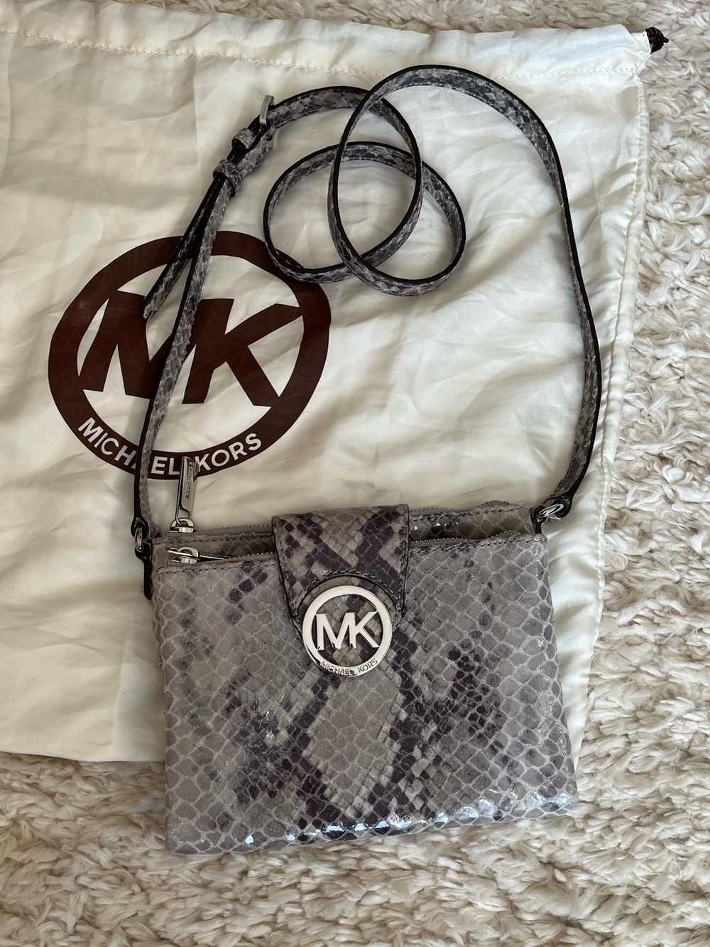 Michael Kors Fulton Python leather Crossbody Bag